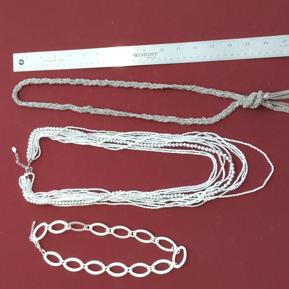 3 for $30 Fashion Jewelry Lot of Three Necklaces Stackable Silver Beaded - Picture 8 of 8